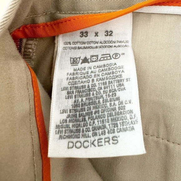 Dockers D2 Signature Straight Fit Flat Front Khakis Pants Size 33 x 32 - Picture 8 of 8
